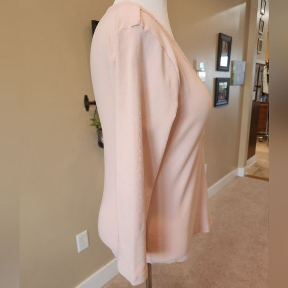 Ralph Lauren 3/4 sleeve Lace trim Henley pale pink - Picture 3 of 6